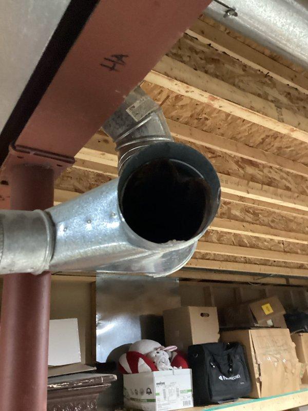 Performed annual heating maintenance service on EnergiAir furnace (model WT 06-2035) with no humidifier present. Inspected ductwork and connections in basement area, noting good condition of the galvanized metal pipe system with no visible issues. Examined copper plumbing connections near HVAC system and verified proper installation with no signs of leaks or corrosion.