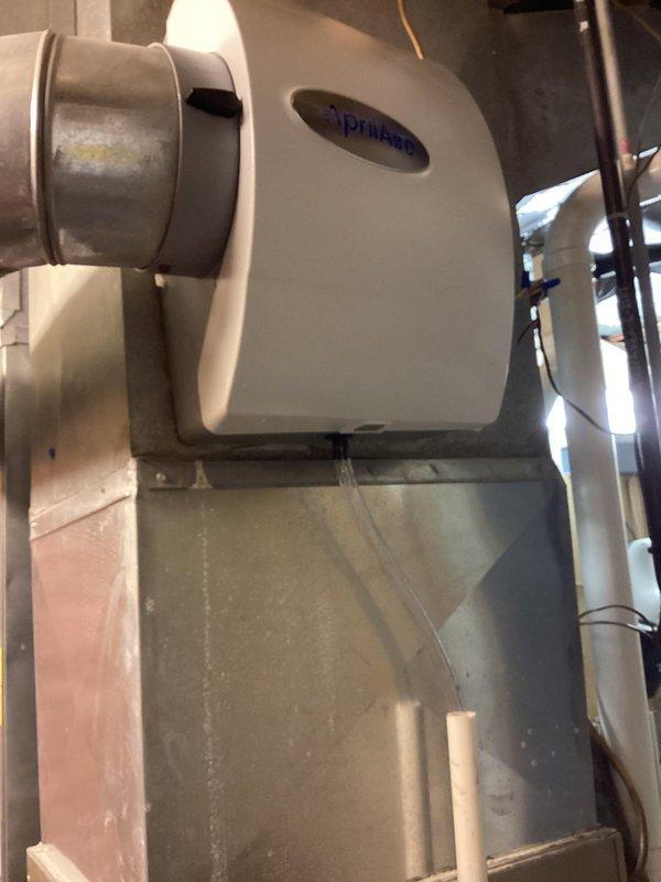 Completed annual heating maintenance on three furnace systems and three Aprilaire humidifiers. Performed comprehensive tune-up procedures including filter inspection, burner assembly cleaning, heat exchanger examination, blower motor lubrication, and combustion analysis on all units. Verified proper operation of safety controls, limit switches, and flame sensors. Inspected and serviced all three humidifiers, checking water supply lines, drainage systems, evaporator pads, and humidistat calibration. Confirmed proper airflow and humidity distribution throughout the systems. All equipment tested and left in proper working condition with warranty coverage noted through October 2033.