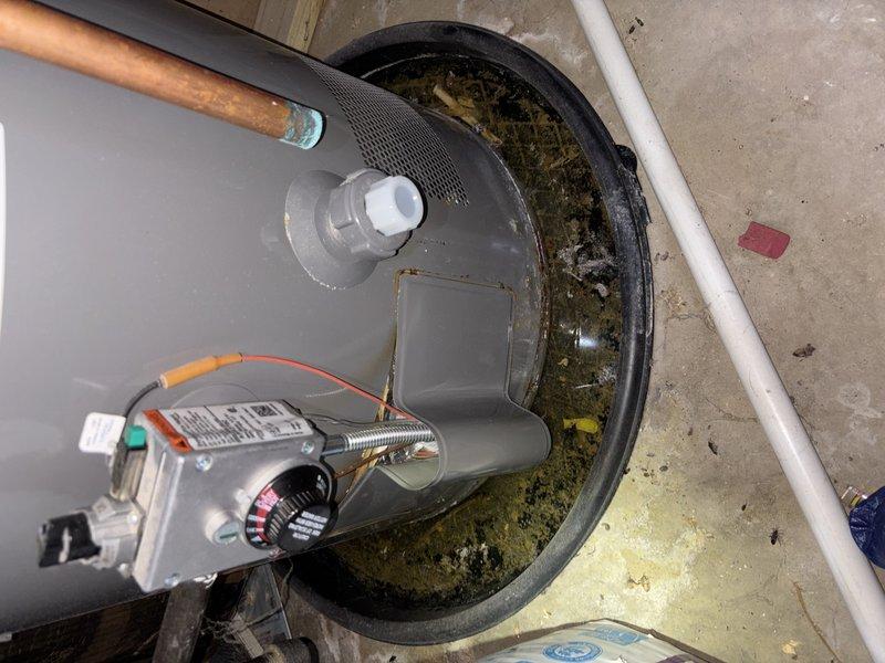 Completed annual heating maintenance and furnace tune-up on EnergiAir system with 2030 warranty expiration. Inspected HVAC equipment and noted deteriorated yellow foam insulation with significant browning and compression at metal drain pan interface. Verified sump pump operation in basement area, observing greenish-yellow water discoloration indicating algae or sediment accumulation in basin. System operational with no humidifier service required per customer specification.