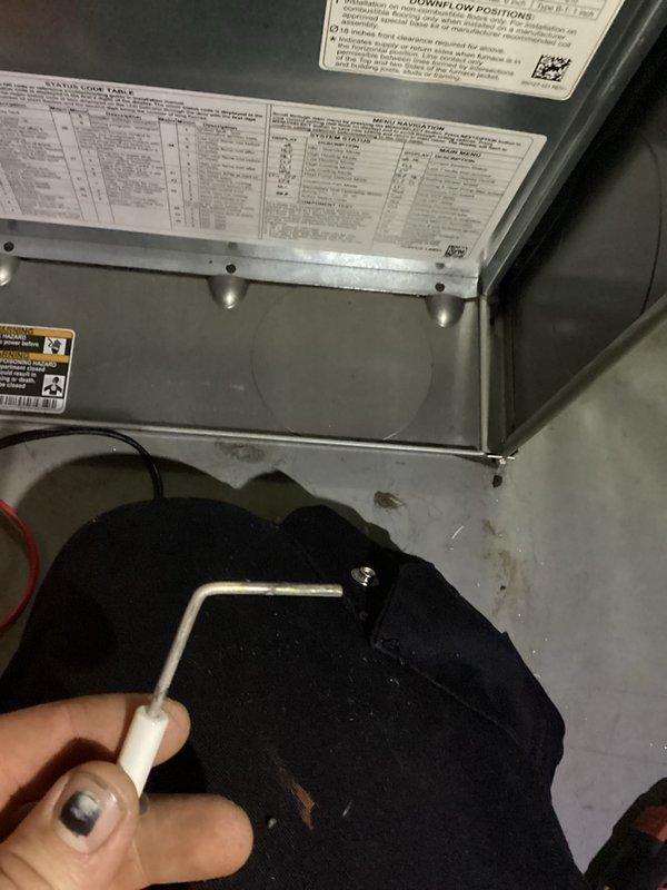 Completed annual heating tune-up on Carrier furnace unit. Performed system inspection, checked status codes and operational parameters, verified proper airflow with clean pleated air filter, and confirmed all components functioning within manufacturer specifications.