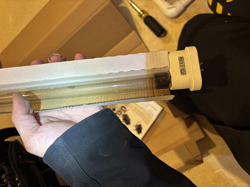 Completed Bio Defender UV bulb replacement as quoted. Removed old UV bulb from system, unpacked new replacement bulb from protective packaging, and installed new unit into Bio Defender housing to restore ultraviolet air purification functionality.