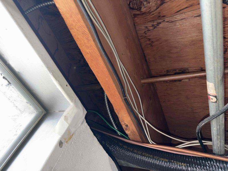 Replaced defective outdoor spigot that had been dripping for several months. Accessed supply line through crawl space, shut off water supply, removed old frost-free sillcock, and installed new frost-proof exterior faucet with proper pitch for drainage. Tested for leaks and verified proper operation.