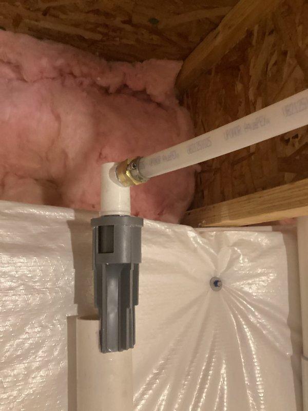 Returned to property to reroute water softener discharge line through attic space. Installed new PVC discharge piping with proper support brackets and secured routing along ceiling joists to appropriate termination point. Work completed as quoted.