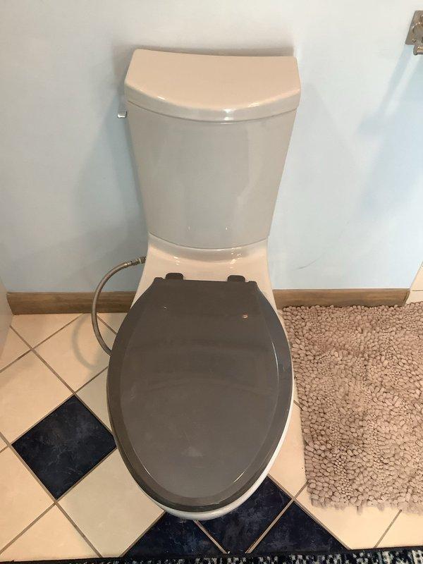 Replaced deteriorated toilet wax ring and mounting flange due to severe rust and corrosion around bolt holes and perimeter. Removed toilet, installed new wax ring and flange assembly, reset toilet to proper position, and verified secure mounting and proper seal to prevent future leaks.