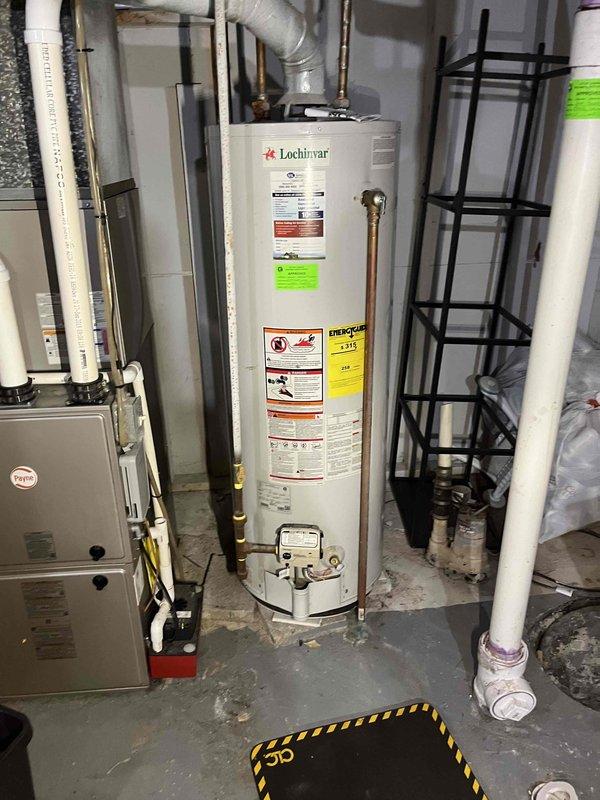 Responded to no hot water complaint on 7-year-old Lochinvar water heater. Upon inspection, diagnosed and resolved issue preventing hot water production. Unit restored to proper operation and tested to verify adequate hot water output throughout system.