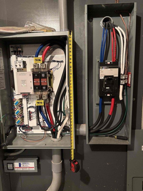 Successfully completed installation of three furnace and air conditioning systems in a commercial or multi-unit residential facility. All units were fully installed with new electrical panels, proper circuit protection, and control wiring. Electrical connections included installation of dedicated disconnect switches, circuit breakers, contactors, and relay controls for each HVAC system. Wire management was performed to industry standards with proper routing, bundling, and strain relief for all power and control conductors. Systems were tested and verified operational upon completion.