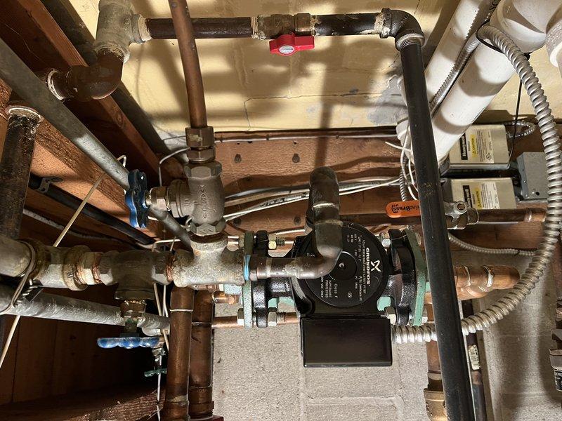 Responded to no hot water condition on recently installed Bradford White water heater. Upon arrival, inspected unit and verified pilot light was not lit. Successfully ignited pilot light and confirmed burner operation. Verified proper function of circulation pump and hydronic system components. Unit restored to full operation with hot water delivery confirmed.