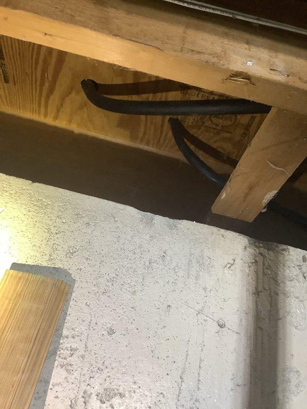 Installed new gas line from existing supply to kitchen stove location. Routed flexible gas connector from wall-mounted shutoff valve to appliance connection point, ensuring proper clearances and secure fittings throughout installation. All connections tested and verified leak-free per code requirements.