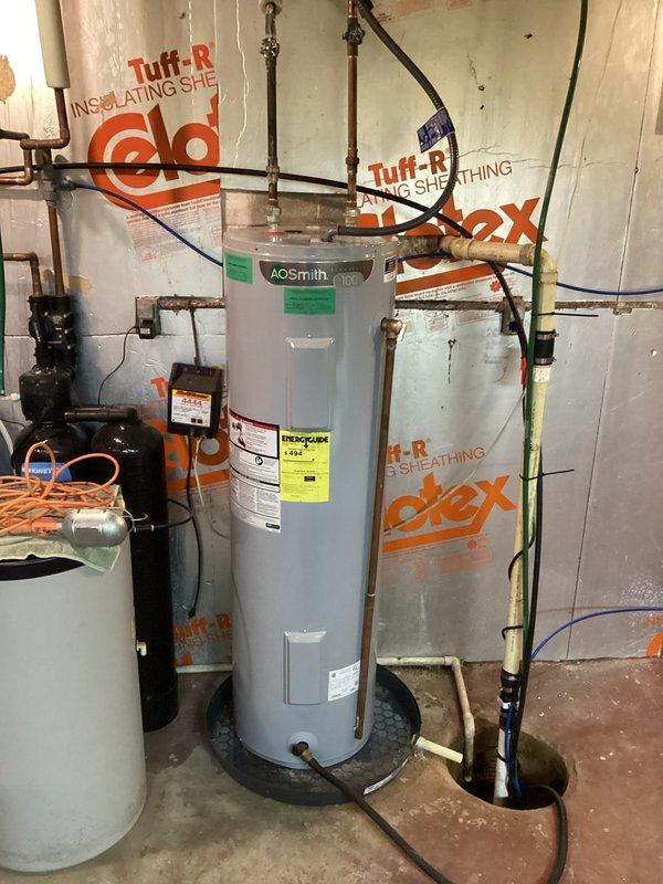 Responded to callback for water heater producing scalding hot water following previous service visit. Inspected 2-year-old A.O. Smith water heater and associated plumbing connections. Diagnosed temperature control issue and adjusted thermostat settings to manufacturer specifications. Verified proper operation of temperature and pressure relief valve. Tested hot water output at multiple fixtures to confirm safe operating temperature restored. System now functioning within normal parameters.