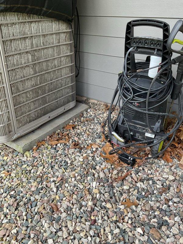 Completed annual cooling maintenance on 15-year-old Bryant air conditioning system. Performed comprehensive tune-up including inspection of outdoor condensing unit and evaporator coil assembly, verified all components operating within normal parameters, and documented equipment condition with photographic records showing clean coil fins and properly maintained exterior unit.
