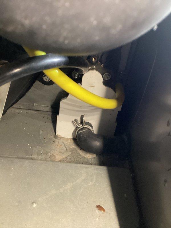 Responded to water leak service call for 13-year-old International Comfort Products heating system. Located and addressed condensate line leak while system remained operational. Inspected condensate drainage components, documented equipment condition with photos, and verified heating system continued to function properly throughout service visit.