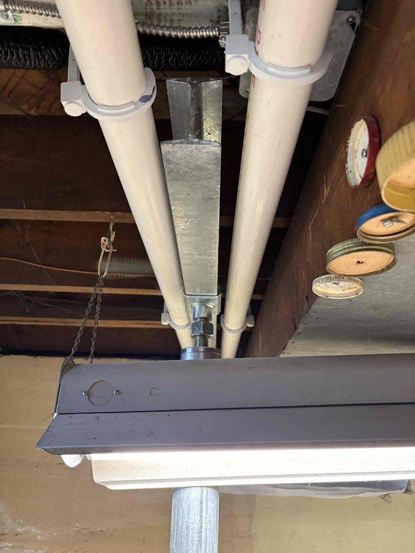 Completed full installation of new furnace and air conditioning system. Installed and secured all ductwork, PVC venting pipes with proper brackets and supports, and galvanized metal duct components in basement mechanical space. Installed condensate pump with drainage system, properly wired electrical connections, and connected all refrigerant lines and condensate piping to ensure proper system operation and code compliance.