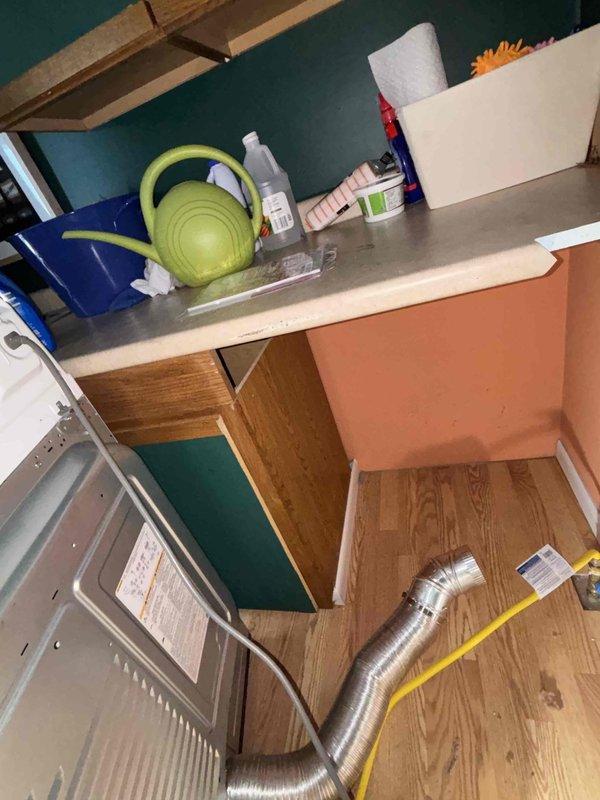 Completed full replacement of dryer vent system. Removed old deteriorated flexible aluminum ductwork and installed new rigid or semi-rigid venting from appliance connection point to exterior termination. Ensured proper airflow, secure connections, and code-compliant installation to prevent lint buildup and maintain safe dryer operation.