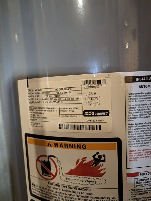 Responded to service call for 9-year-old Rheem water heater (Model PRO40S2 RH63 PV, 40 gallon) not heating following recent repair. Unit displayed diagnostic fault code of 7 blinks with 3-second pause, repeating pattern, indicating gas control valve failure or gas supply issue. Performed comprehensive diagnostic testing of gas valve assembly, electrical connections, and control board. Verified proper gas supply pressure at red gas valve and copper supply line connections. Tested thermal cutoff switch and thermocouple operation. Inspected combustion chamber and flue venting system for proper operation. Noted customer had recently relocated items near water heater including air purifier, which may have affected airflow. Cleared fault code and restored unit to proper heating operation. Verified ignition sequence and flame sensor response. Unit tested successfully with proper temperature rise and no recurring fault codes.
