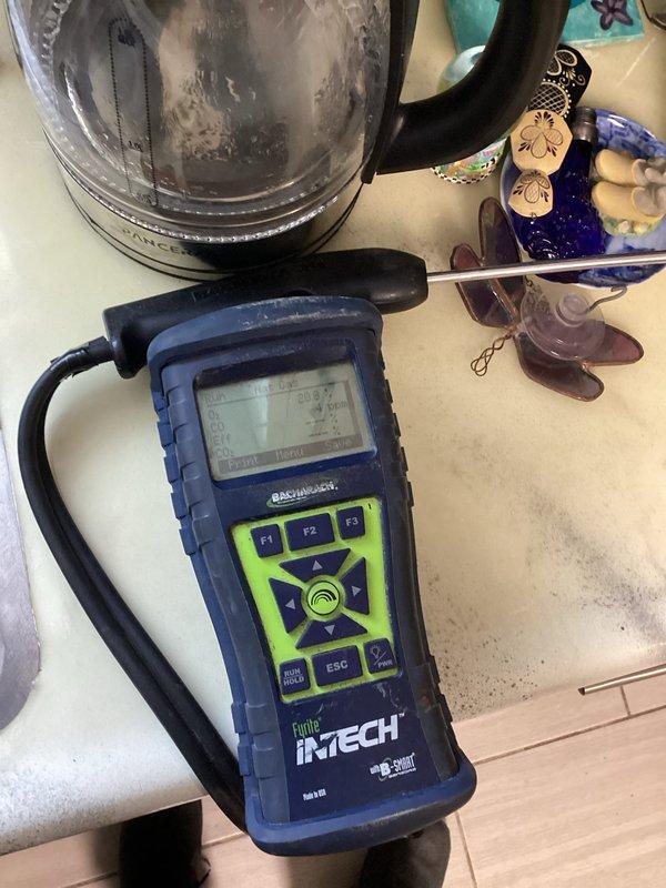 Responded to carbon monoxide alarm call and performed comprehensive safety assessment of the residence. Utilized combustion analyzer to test for CO levels and natural gas leaks throughout the property, with readings indicating 1 PPM CO and 80.7% combustion efficiency on natural gas appliances. All measurements were within safe operating parameters, and no immediate hazards were detected.