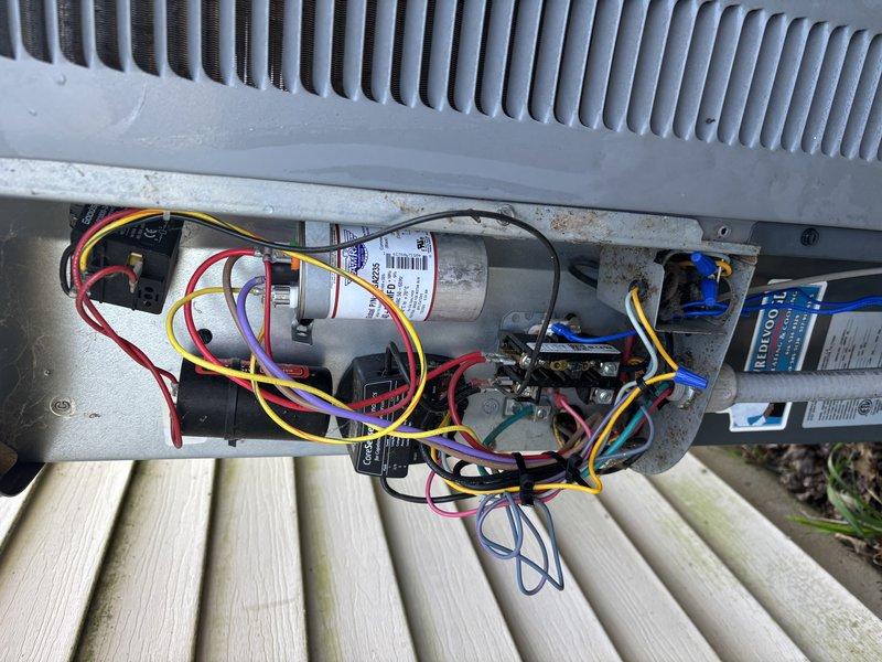 Returned to service location to complete quoted repair on HVAC system. Successfully replaced both high and low pressure switches on the air conditioning unit as specified in the original quote. All electrical connections were properly secured, system was tested for proper operation, and unit returned to normal cooling function.