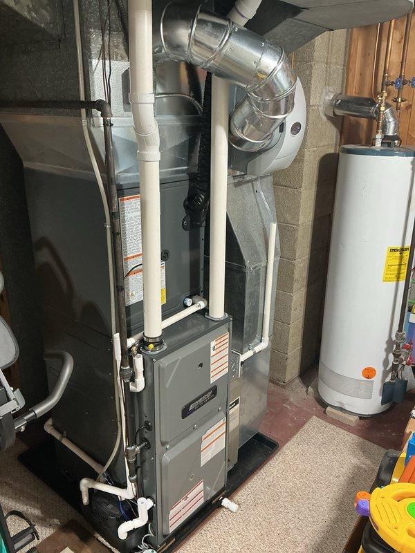 Completed annual cooling maintenance on residential HVAC system. Performed comprehensive inspection of furnace and air conditioning components, verified proper operation of all mechanical systems, and documented equipment condition through photographic records. Checked refrigerant levels, cleaned condensate drain lines, inspected ductwork connections, and tested thermostat functionality. All systems operating within normal parameters with no deficiencies noted at time of service.