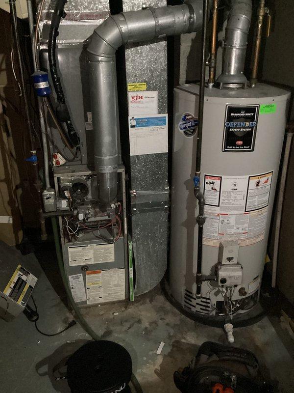 Completed furnace super tune-up on 21-year-old Payne unit located in basement utility area. Performed comprehensive inspection of all system components, cleaned and tested burner assembly, verified proper combustion and heat exchanger integrity, inspected and cleaned blower assembly, checked all electrical connections and controls, tested safety switches and limit controls, measured temperature rise across heat exchanger, inspected flue pipe and venting system, replaced air filter, lubricated motor bearings as needed, and verified proper system operation through complete heating cycle. Unit operating within manufacturer specifications at time of departure.