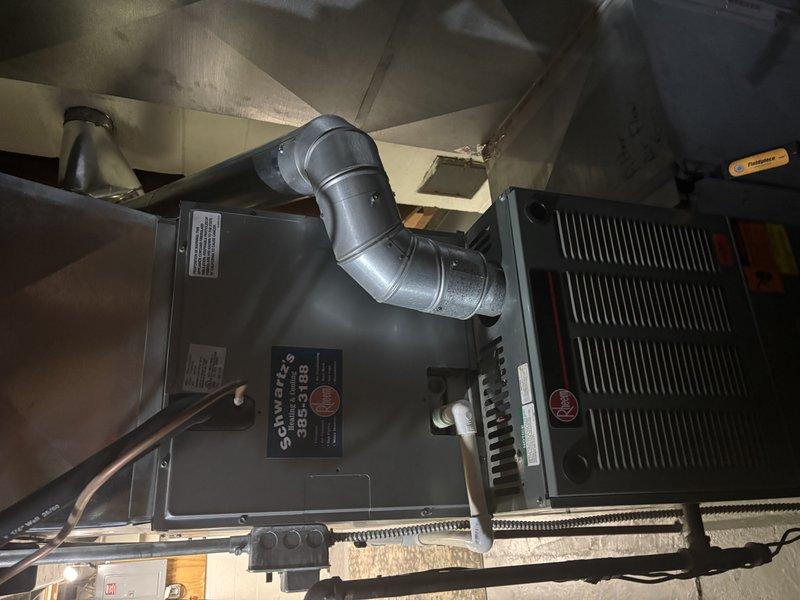 Completed annual cooling maintenance on 16-year-old air conditioning system. Performed comprehensive tune-up including inspection of indoor furnace unit, evaporator coil assembly, refrigerant lines, electrical components, and ductwork connections. Documented equipment condition with photographs showing proper installation and component placement in mechanical space.
