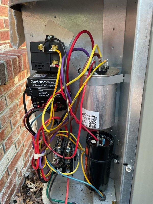 Completed annual cooling system maintenance and tune-up on residential AC unit. Performed comprehensive system diagnostics using Fieldpiece and CoreSense diagnostic equipment to test electrical components, capacitor functionality, and overall system performance. Inspected and tested capacitor, verified proper voltage and amperage readings on all electrical connections, and confirmed system is operating within manufacturer specifications for the upcoming cooling season.