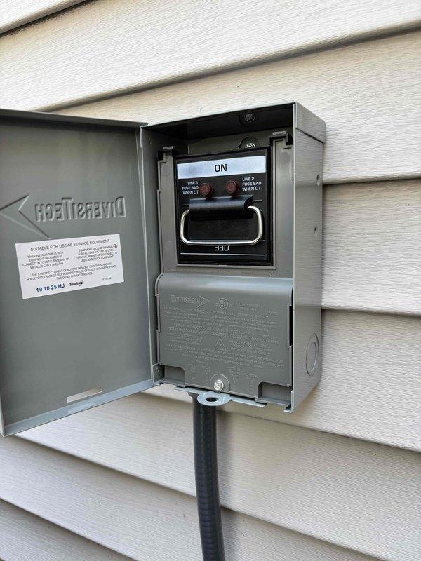 Completed full air conditioning system replacement including outdoor condensing unit installation on concrete pad with proper refrigerant line connections and service valve installation. Installed new electrical disconnect box with appropriate safety labeling and conduit routing to exterior wall. System tested and verified operational with all electrical connections secured and refrigerant lines properly insulated.