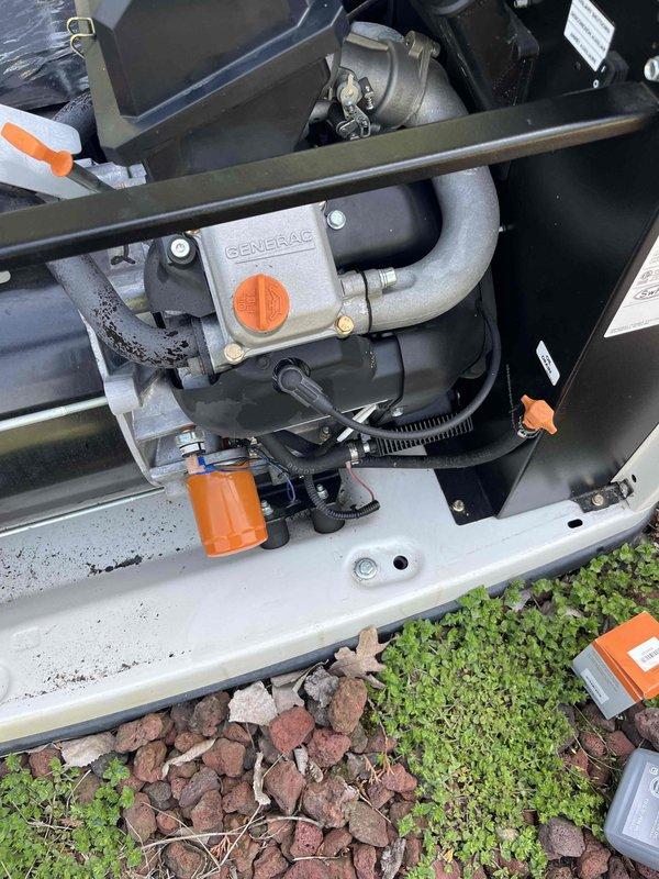Completed scheduled maintenance tune-up on 4-year-old Generac residential standby generator. Performed comprehensive inspection of engine compartment, verified proper operation of control panel indicators, checked fluid levels at fill points, and inspected all hoses, clamps, and mechanical connections for integrity. Unit found in good operating condition with all components functioning as designed.