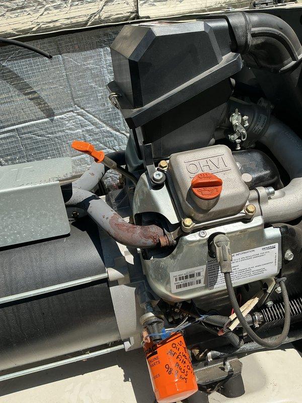 Completed routine preventive maintenance and tune-up on residential Generac standby generator. Performed comprehensive system inspection including engine compartment evaluation, fluid level checks, air filter inspection, and verification of all mechanical components and connections. Generator tested and confirmed operational with all systems functioning properly; no deficiencies noted during inspection.