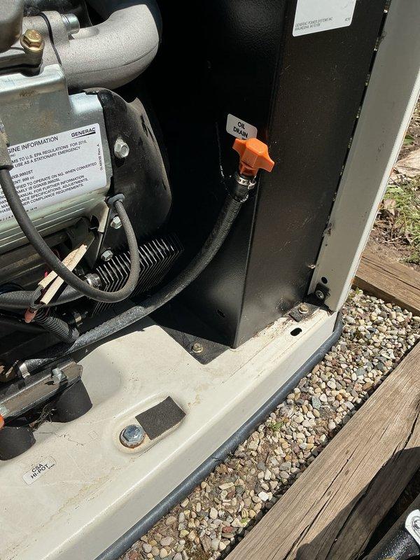Completed routine preventive maintenance and tune-up on residential Generac standby generator. Performed comprehensive system inspection including engine compartment evaluation, fluid level checks, air filter inspection, and verification of all mechanical components and connections. Generator tested and confirmed operational with all systems functioning properly; no deficiencies noted during inspection.