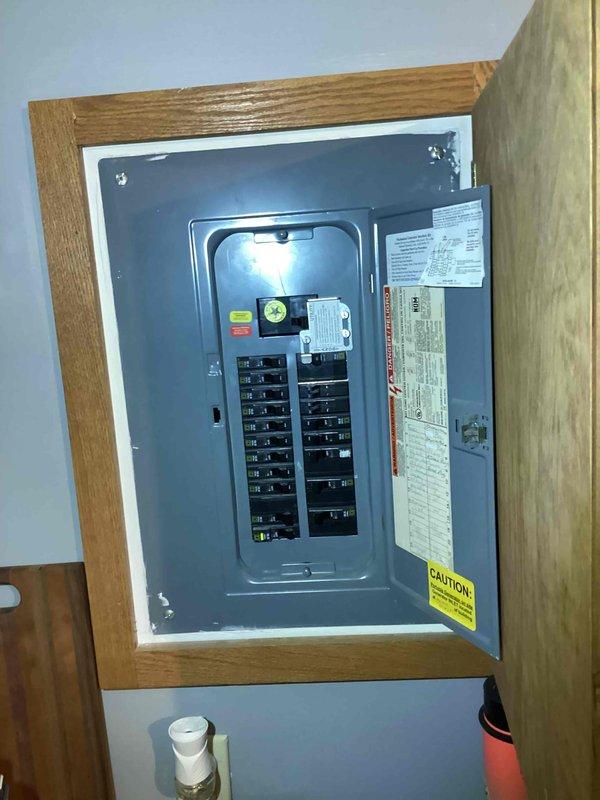 Conducted on-site evaluation for standby generator installation. Assessed existing electrical service panel to determine compatibility and capacity for generator integration. Documented current breaker panel configuration, including main disconnect location, available breaker spaces, and electrical load distribution. Panel inspection revealed clean, well-maintained load center with adequate labeling and circuit directory. Photographed panel interior and exterior to support equipment sizing recommendations and transfer switch placement planning. Evaluation will inform generator specification, transfer switch requirements, and installation scope for customer proposal.