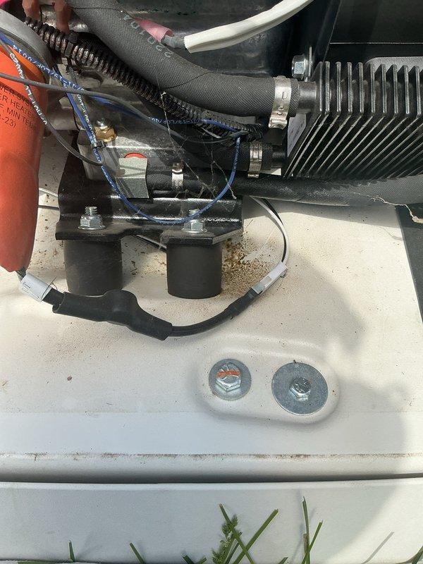 Completed scheduled three-year tune-up maintenance on Generac generator unit. Performed comprehensive inspection of all major components including cooling system hoses, heat exchanger, battery terminals, and electrical connections. Observed corrosion buildup on battery terminals requiring attention during routine maintenance cycle. All hoses, clamps, and mechanical connections verified secure and functioning properly.