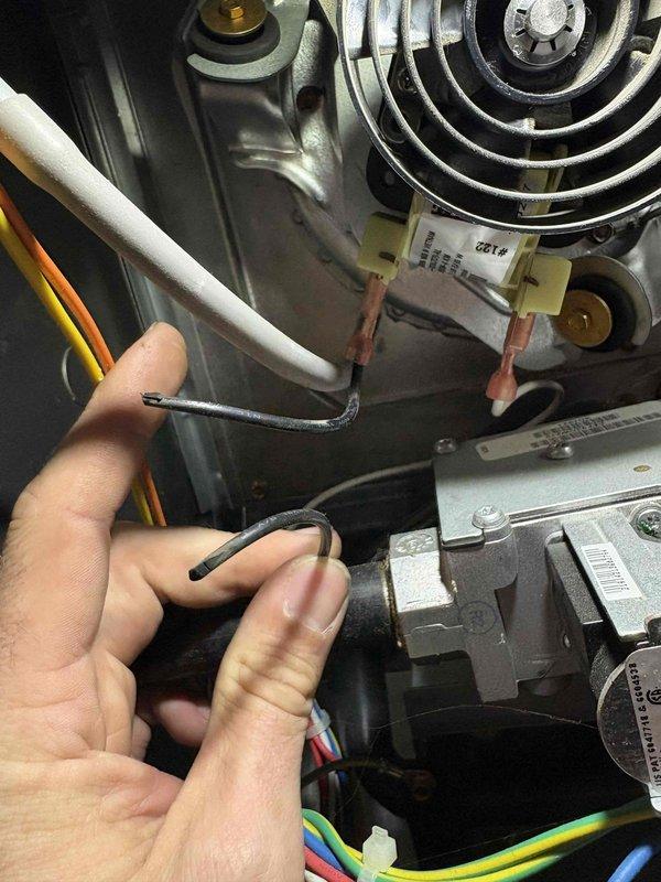 Responded to no-heat call on 6-year-old furnace. Unit was running blower motor but failing to ignite. Upon inspection, discovered faulty flame sensor preventing ignition sequence from completing. Cleaned flame sensor rod to remove carbon buildup and oxidation. Tested ignition control module and verified proper voltage to gas valve. Cycled system multiple times to confirm reliable ignition and proper flame sensing. Inspected all wire connections at control board and gas valve for secure terminations. Verified proper operation of inducer motor and pressure switch. System restored to full heating operation with normal ignition sequence.