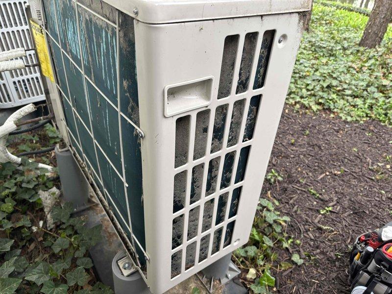 # CP-Cooling Problem

Responded to service call for HVAC unit experiencing operational issues with fan control settings. Customer reported system would not function properly when fan was set to "Auto" mode but appeared to operate when switched to "High" speed setting. Due to ambient outdoor temperature of 57°F, diagnostic testing was limited in ability to fully evaluate cooling performance under normal load conditions.

Upon arrival, conducted visual inspection of outdoor condensing unit and associated components. Exterior unit showed typical weathering and dirt accumulation consistent with age and environmental exposure. Observed outdoor equipment positioning and clearances appeared adequate for proper airflow and service access. Noted condensing unit coil exhibited some dirt buildup that could impact heat transfer efficiency.

Performed system operational testing at available ambient conditions. Cycled thermostat through various fan mode settings to replicate reported symptom. Evalua