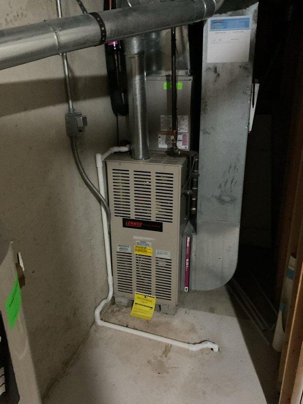 Completed combined furnace and water heater estimate for property in flood zone. Inspected 29-year-old Bradford White water heater and existing HVAC furnace system, verified sump pump operation to ensure proper functionality in case of water heater failure. Provided quotes for both equipment replacement and repair options, including recommendation for installation of drain pan under water heater for flood protection.
