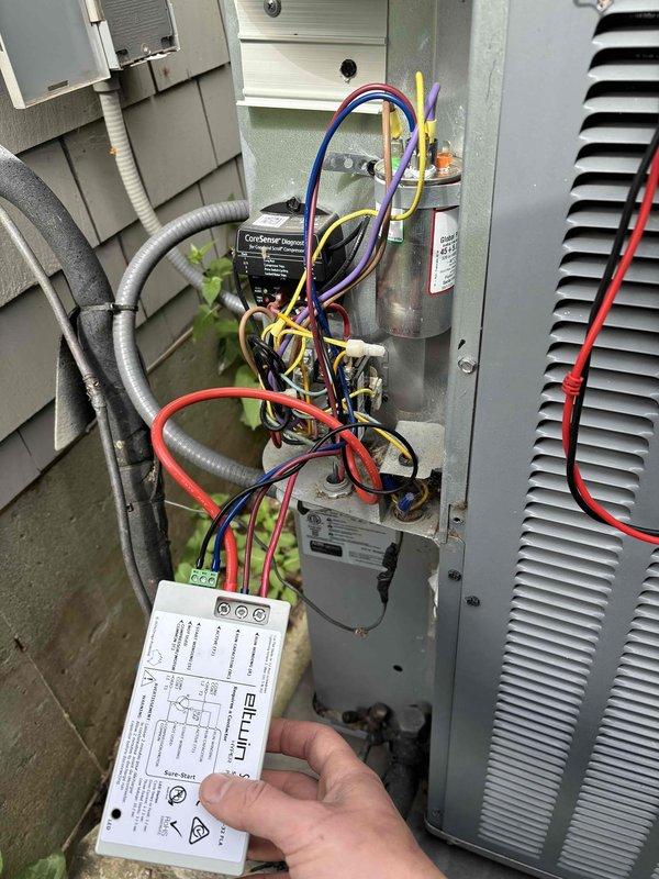 Responded to no-cooling call on 2-year-old Daikin system where thermostat was calling for cooling but outdoor condenser unit was not operating. Upon inspection, diagnosed failed dual-run capacitor preventing compressor and condenser fan motor operation. Replaced defective capacitor with properly rated replacement unit, restored power, and verified system operation with condenser fan spinning and compressor running normally. Tested system through complete cooling cycle to confirm proper operation and adequate airflow. Discussed customer inquiry regarding potential zoned cooling installation and additional vent placement for future consideration.