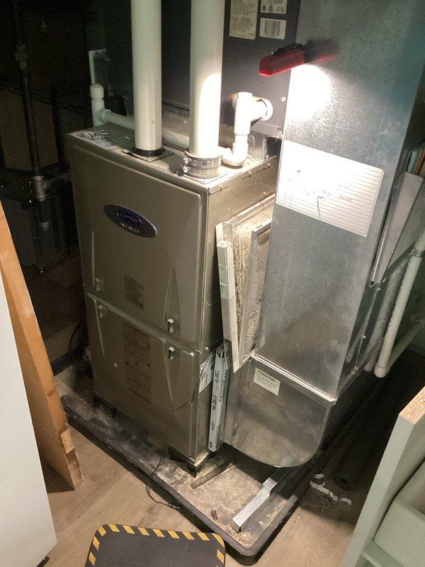 Responded to no cooling call on residential HVAC system. Upon arrival, inspected air handler unit located in attic space and furnace equipment in basement mechanical room. Diagnosed system failure and completed necessary repairs to restore cooling operation. Unit tested and confirmed operational before departure.