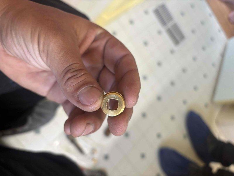 Conducted follow-up inspection to verify quality and accuracy of work completed during previous service visit. Documented brass compression fitting components through detailed photography to confirm proper installation and component specifications. All previously completed work verified as correct with no additional adjustments required.