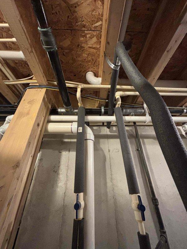 Replaced recirculation pump and installed new check valve with isolation shut-off valve to improve system reliability. Removed 5 feet of CPVC piping and replaced with copper piping for enhanced durability. Provided estimate for future installation of Thermador ICM2150 coffee machine water line connection.