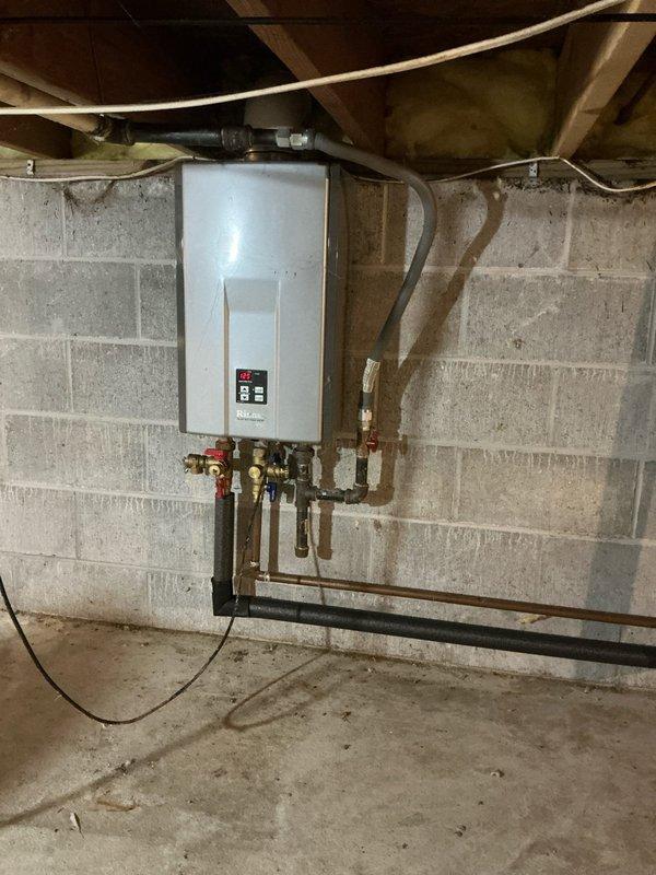 Completed estimate for 25-year-old air conditioning system that has been inoperative since previous cooling season. Performed visual inspection of existing HVAC equipment in basement mechanical room, including furnace unit, ductwork system, and associated components. Documented current system configuration with photographs showing furnace installation, sheet metal plenum and duct connections, refrigerant line routing, condensate drainage, and electrical connections. Assessed overall condition of aging equipment and provided replacement options for non-functional air conditioning system.