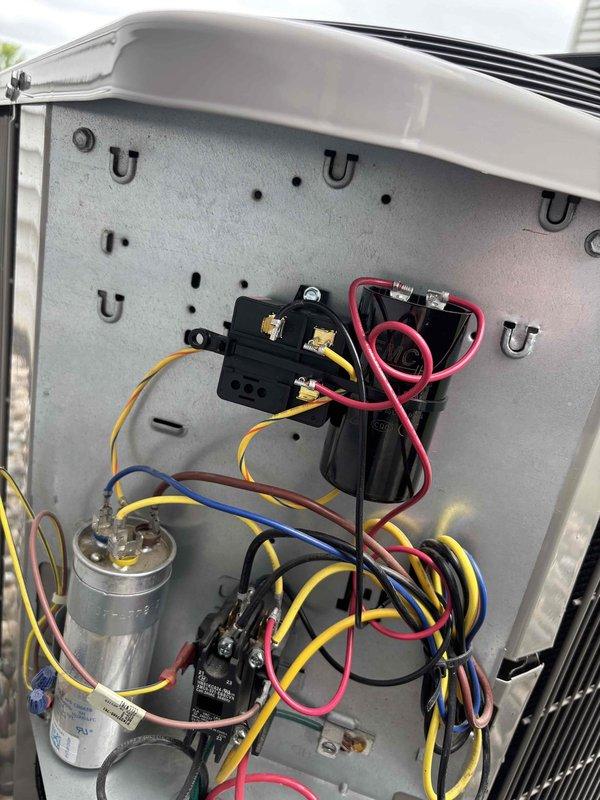 Completed annual cooling maintenance on 1-year-old Bryant air conditioning system. Performed comprehensive tune-up including inspection of outdoor condenser unit, electrical components, capacitor, contactors, and wiring connections. All system components found operating within normal parameters, pressures checked and verified proper refrigerant charge. Unit serviced and ready for cooling season.
