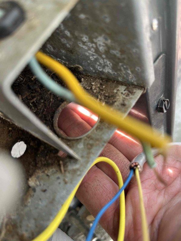 Completed annual cooling maintenance on 2011 air conditioning system. Performed comprehensive tune-up inspection of outdoor condensing unit and indoor air handler components. Inspected electrical connections, contactor operation, and control wiring throughout system. Noted significant dust and dirt accumulation on interior cabinet surfaces and electrical enclosure panels with visible moisture staining. Verified proper electrical connections on low-voltage control wiring including thermostat circuits. Checked all terminal connections for tightness and proper contact. System operational at time of departure with all components functioning within normal parameters.