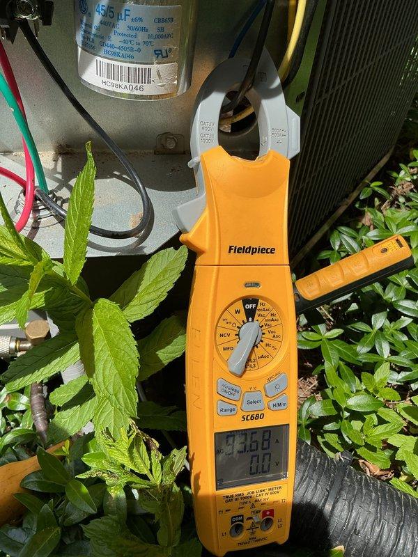 Completed annual cooling maintenance on two outdoor AC units: a 3-year-old Carrier system and a 4-year-old Bryant system. Performed comprehensive tune-up procedures on both units including electrical testing with clamp meter and multimeter, verified capacitor operation and readings, inspected all wire connections and terminals for proper contact and wear, and checked refrigerant pressures. All components tested within normal operating parameters. Both systems operating efficiently with no deficiencies noted.