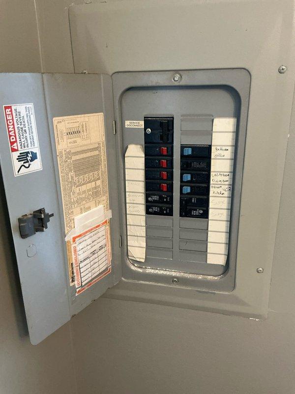 Completed sales estimate for central air conditioning installation in a standard residential home with no existing central AC system. Documented existing electrical panel infrastructure and assessed installation requirements, confirming adequate electrical capacity and suitable location for new HVAC equipment. Verified customer contact information and captured photographic documentation of electrical panel and proposed equipment placement area.