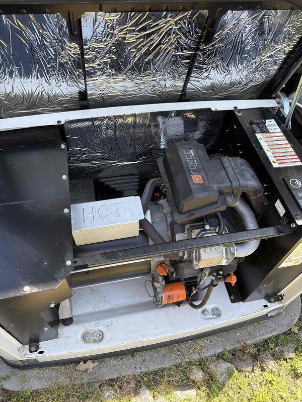 Completed comprehensive tune-up service on Generac standby generator unit. Performed oil and filter change using manufacturer-specified lubricants, replaced air filter, and inspected all engine components including spark plugs, battery connections, and fuel system. Verified proper operation of all safety controls, tested automatic transfer switch functionality, and confirmed unit startup and shutdown sequences. All mechanical and electrical systems found to be operating within normal parameters upon completion of preventive maintenance service.