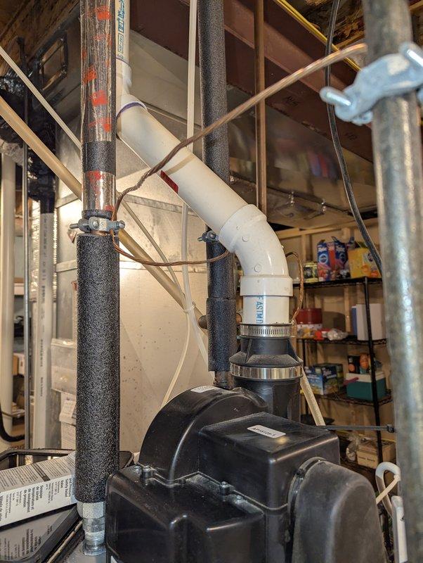 Provided estimate for replacement of existing eight-year-old Rheem water heater in residential basement location. Assessed current installation including pump system with PVC and insulated piping configuration, confirmed unit specifications and reviewed mechanical room layout for replacement planning. Customer requested quote for new water heater installation to replace aging unit.