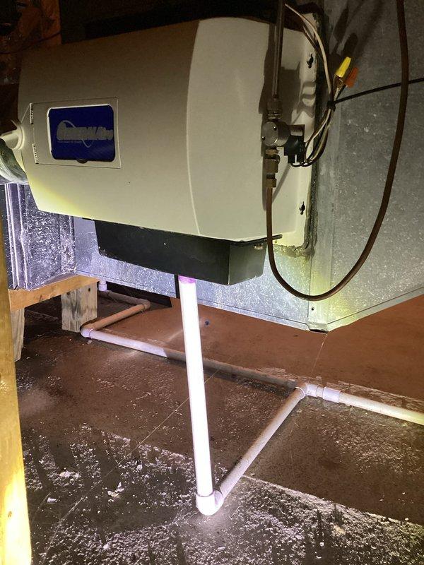 Completed annual cooling maintenance on 9-year-old air conditioning system. Addressed customer concern regarding uneven temperature distribution throughout the home. Inspected indoor air handler unit, condensate pump, and drainage system in basement utility area. Verified proper operation of condensate removal system including PVC drain lines and pump assembly. Checked electrical connections, thermostat wiring, and power supply to equipment. System found to be operating within normal parameters; recommended monitoring airflow balance and potential ductwork evaluation to address temperature variance issues between rooms.