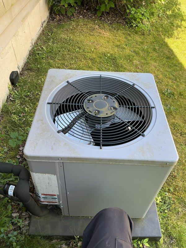 Responded to no-cooling call on 25-year-old residential air conditioning system. Upon arrival, found complete system failure with no power to outdoor condenser unit. Inspected electrical connections at indoor air handler and outdoor disconnect. Discovered failed wire connections at junction point with deteriorated wire nuts causing open circuit. Removed old connectors, stripped wire ends, and reinstalled proper wire terminations using new wire nuts and secured all connections. Restored power to system and verified compressor and condenser fan motor operation. Unit cycled properly with normal amperage draw and airflow. System returned to full cooling operation.