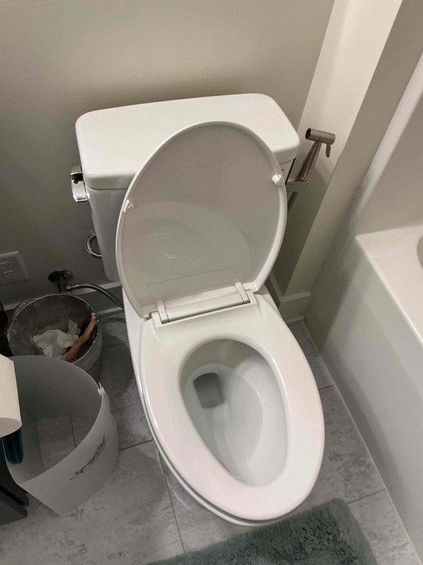 Responded to customer complaint of musty odor in bathroom following recent toilet reseating work. Performed inspection of toilet installation and surrounding area to identify source of odor. Verified proper seal at base of toilet, checked wax ring integrity, and examined drainage connections for potential sewer gas leaks that could cause musty smell.