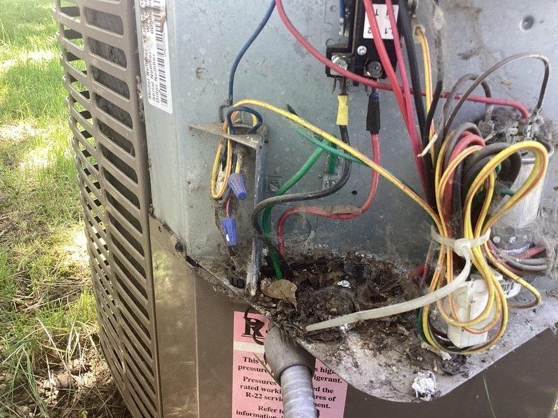 Responded to no-cool condition on 8-year-old air conditioning system that failed to operate following recent furnace installation. Upon inspection, discovered improper thermostat wiring connections made during furnace installation had interrupted communication between thermostat and outdoor condensing unit. Corrected thermostat wire terminations at air handler and verified proper 24V control signal to contactor. Tested system operation, confirmed compressor and condenser fan motor engaged properly, and verified cooling cycle initiated correctly. System restored to normal operation with proper cooling functionality.