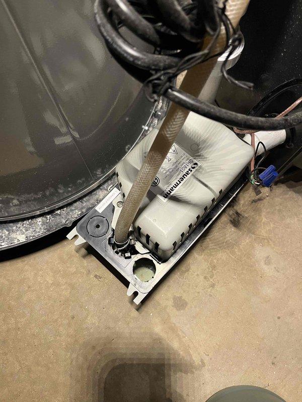 Completed annual cooling maintenance on EnergiAir system with 2022 condenser model under 3-year warranty coverage expiring June 2027. Inspected and documented condensate pump assembly including float switch operation, drain line connections, and proper discharge function. All components found operating within normal parameters with no deficiencies noted.