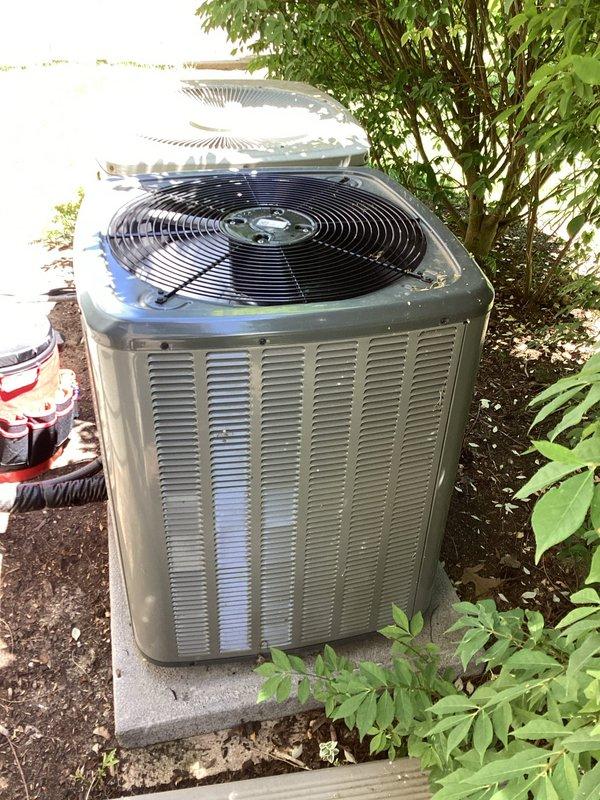 Completed annual cooling maintenance on two EnergiAir HVAC units as part of preventative service club membership. Performed comprehensive system inspection including visual assessment of both outdoor condensing units, electrical testing with digital meter, and operational verification. Both units showed proper fan operation with clear airflow through top-mounted grilles. Confirmed adequate clearance around equipment and verified units were level on concrete pads. All systems operating within normal parameters with no deficiencies noted at time of service.